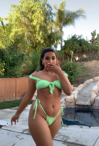 Hottest Sienna Mae Gomez in Green Bikini