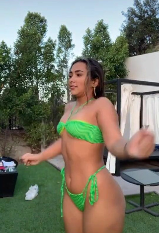 6. Sienna Mae Gomez Looks Magnetic in Green Bikini