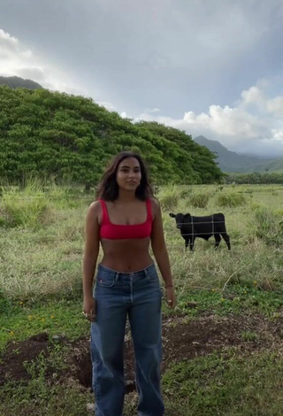 Sultry Sienna Mae Gomez in Red Crop Top