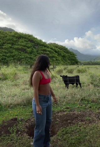 2. Sultry Sienna Mae Gomez in Red Crop Top