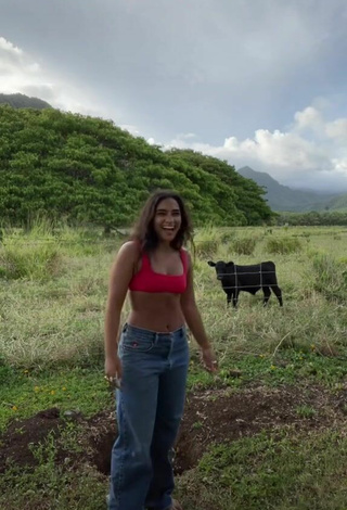 5. Sultry Sienna Mae Gomez in Red Crop Top