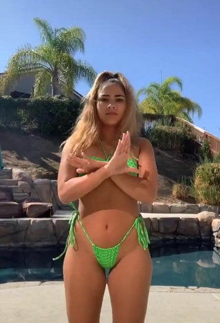 5. Sienna Mae Gomez Looks Wonderful in Green Bikini