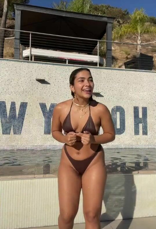 4. Sienna Mae Gomez in Brown Bikini