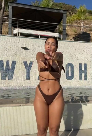 5. Sienna Mae Gomez in Brown Bikini