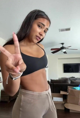 Sexy Sienna Mae Gomez in Black Sport Bra