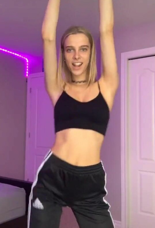 6. Beautiful Ashley Matheson in Sexy Black Crop Top