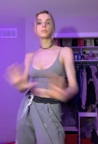 5. Cute Ashley Matheson Shows Cleavage in Crop Top and Bouncing Boobs