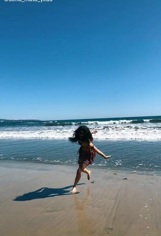 1. Cute Sofia Mata in Crop Top at the Beach