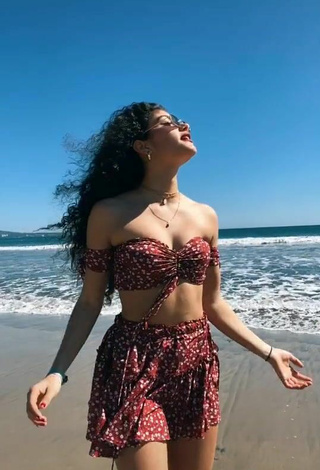 Cute Sofia Mata in Crop Top at the Beach