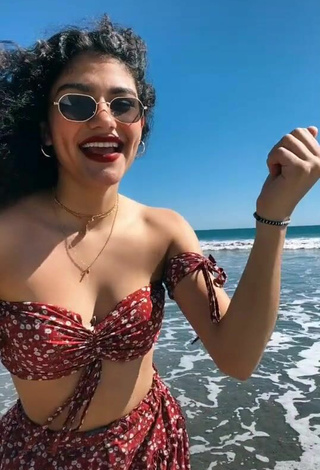 6. Cute Sofia Mata in Crop Top at the Beach