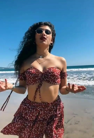 Titillating Sofia Mata in Crop Top at the Beach