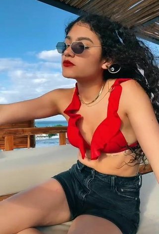 3. Cute Sofia Mata in Red Bikini Top