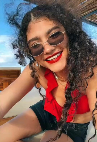 4. Cute Sofia Mata in Red Bikini Top