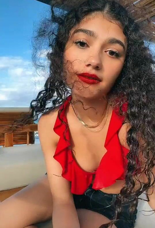 5. Cute Sofia Mata in Red Bikini Top