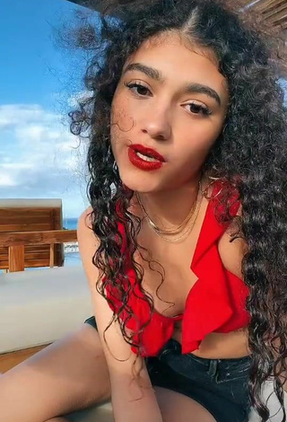 6. Cute Sofia Mata in Red Bikini Top