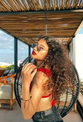 1. Sultry Sofia Mata in Red Bikini Top