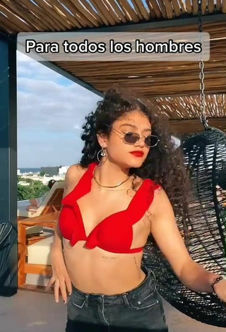 2. Luscious Sofia Mata in Red Bikini Top