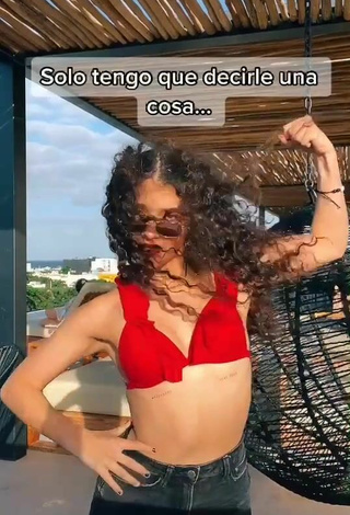 4. Luscious Sofia Mata in Red Bikini Top