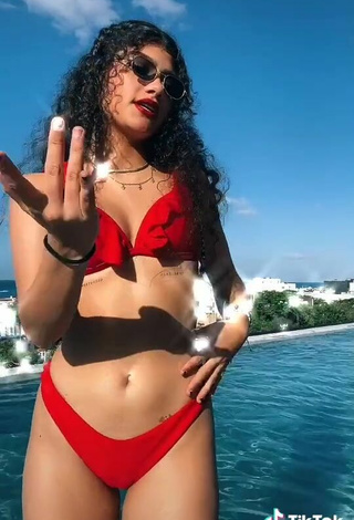 4. Cute Sofia Mata in Red Bikini