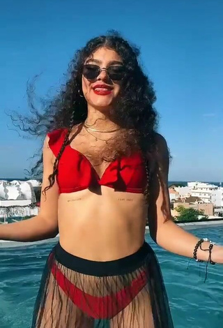 3. Sweet Sofia Mata in Cute Red Bikini