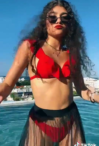 4. Sweet Sofia Mata in Cute Red Bikini