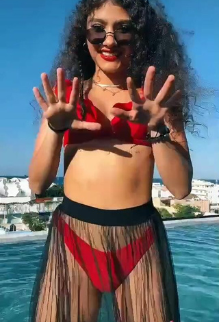 5. Sweet Sofia Mata in Cute Red Bikini