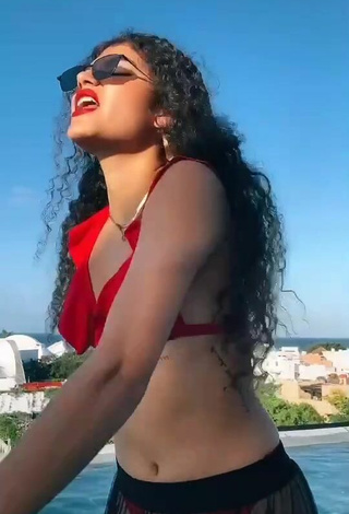 1. Titillating Sofia Mata in Red Bikini Top