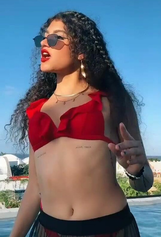 Titillating Sofia Mata in Red Bikini Top