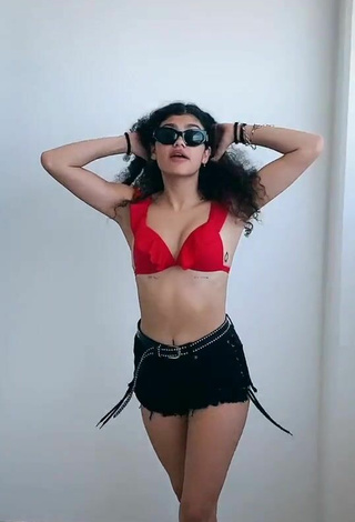 Beautiful Sofia Mata in Sexy Red Bikini Top