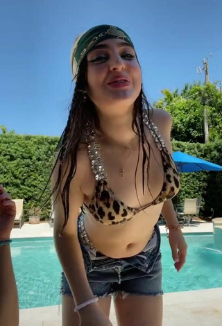 Cute Sophia Talamas in Leopard Bikini Top