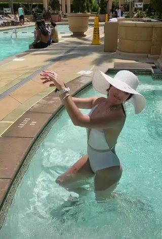 5. Sultry Sophia Talamas in White Swimsuit at the Swimming Pool