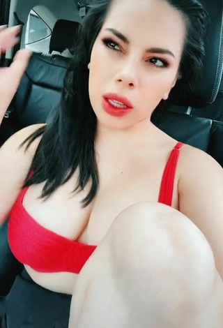 Sexy Lizbeth Rodríguez Shows Cleavage in Red Bra