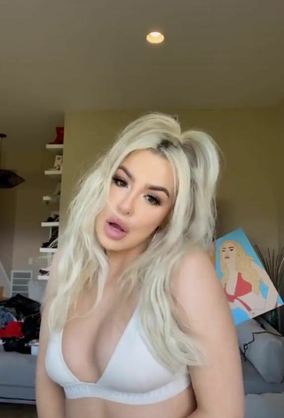 2. Luscious Tana Mongeau in White Bra