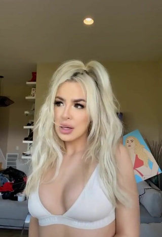 3. Luscious Tana Mongeau in White Bra