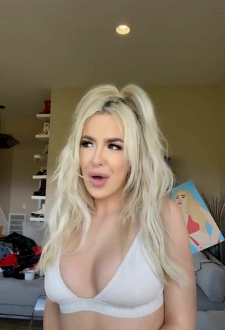 4. Luscious Tana Mongeau in White Bra