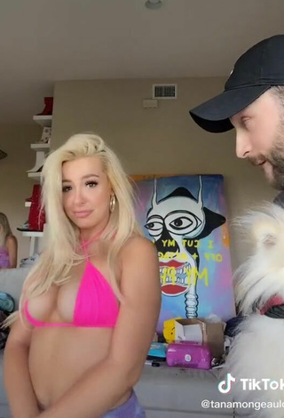 6. Titillating Tana Mongeau Shows Cleavage in Firefly Rose Bikini Top