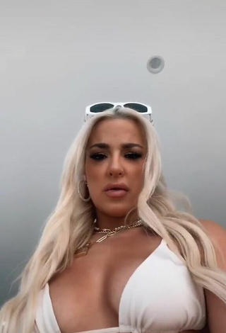 Sexy Tana Mongeau in White Bikini Top