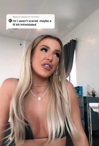 Beautiful Tana Mongeau in Sexy Black Bikini Top