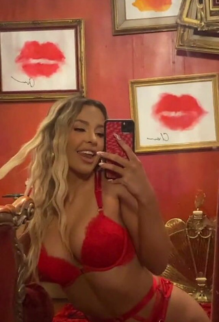 6. Sultry Tana Mongeau in Red Lingerie