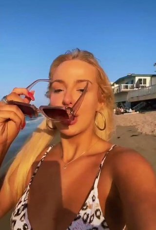 3. Luscious Tana Mongeau in Bikini Top at the Beach