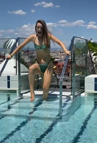 3. Seductive Aitana & Paula Etxeberria in Green Bikini at the Swimming Pool