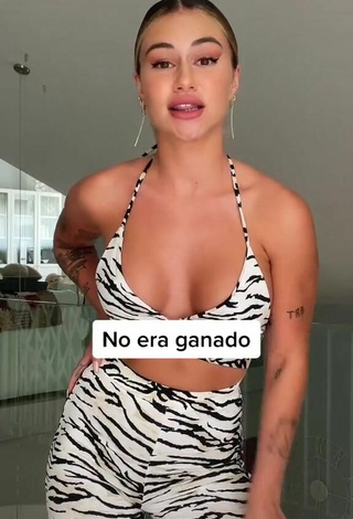 3. Amazing Abril Cols Shows Cleavage in Hot Zebra Crop Top