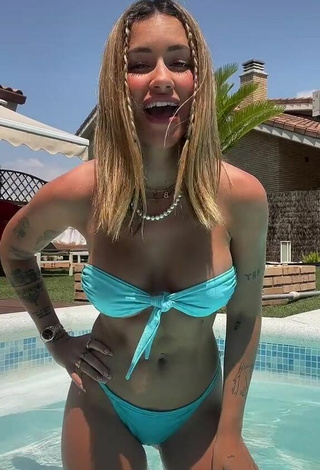 2. Fine Abril Cols in Sweet Turquoise Bikini at the Pool (Underboob)