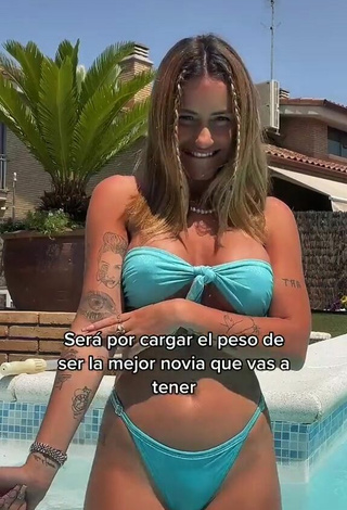 5. Sexy Abril Cols in Turquoise Bikini at the Pool