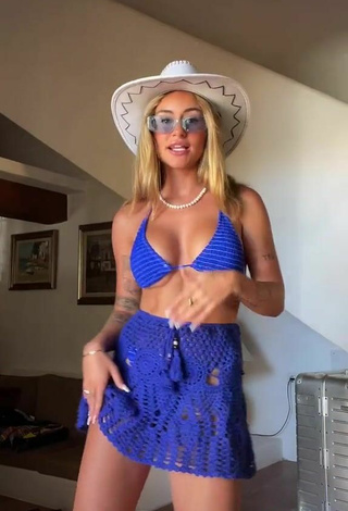 4. Luscious Abril Cols Shows Cleavage in Blue Bikini Top (Underboob)