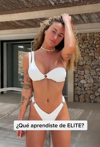 4. Abril Cols Shows Cleavage in Cute White Bikini