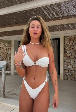 2. Hottie Abril Cols Shows Cleavage in White Bikini