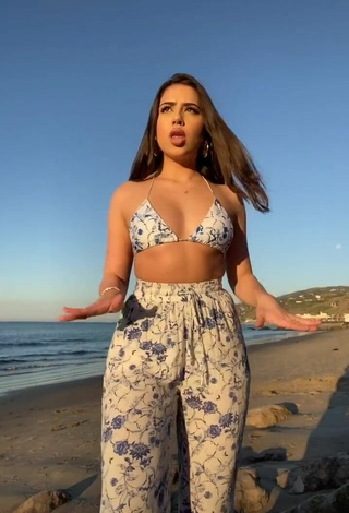 Sexy Amanda Díaz in Bikini Top at the Beach