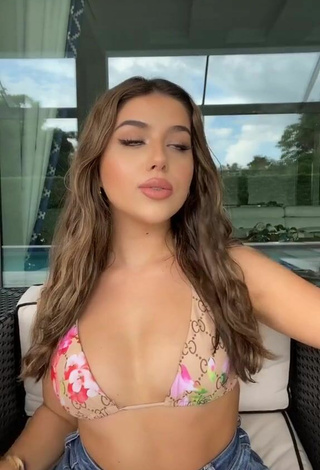 Erotic Amanda Díaz in Floral Bikini Top