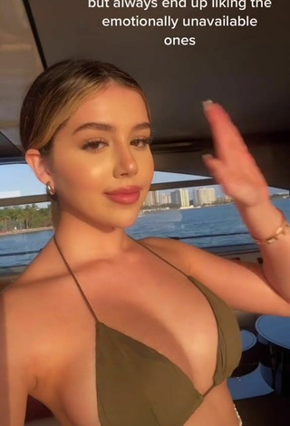 3. Hottie Amanda Díaz in Olive Bikini Top